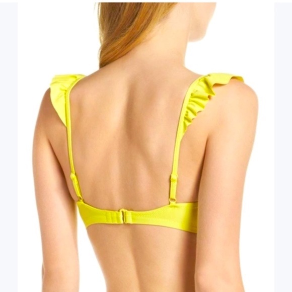 J.Crew Norstrom yellow lemon ruffle bikini top size XXS - Picture 2 of 3